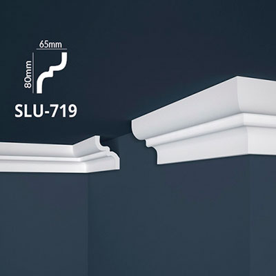 Unutrašnje dekorativne stiropor lajsna  SLU-719 8cm x 6,5cm x 2m