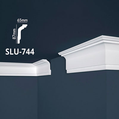 Unutrašnje dekorativne stiropor lajsna SLU-744 6,5cm x 8,7cm x 2m