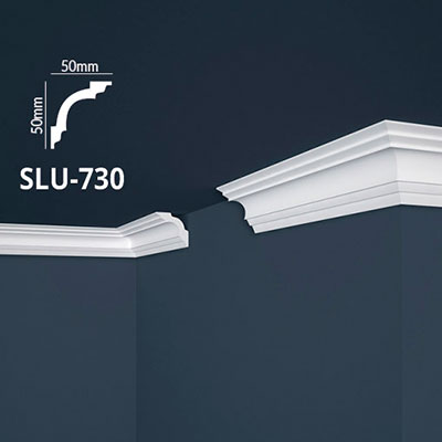 Unutrašnje dekorativne stiropor lajsne SLU-730 5cm x 5cm x 2m