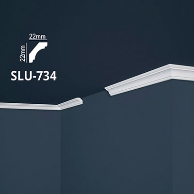 Unutrašnje dekorativne stiropor lajsne SLU-734 2,2cm x 2,2cm x 2m