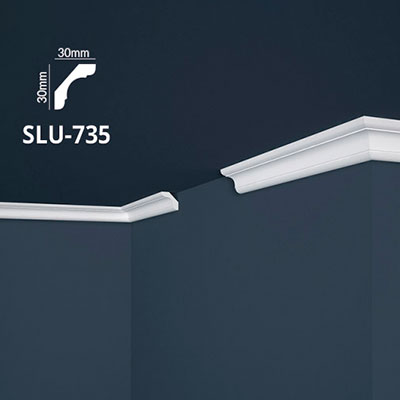 Unutrašnje dekorativne stiropor lajsne SLU-735 3,1cm x 3,1cm x 2m